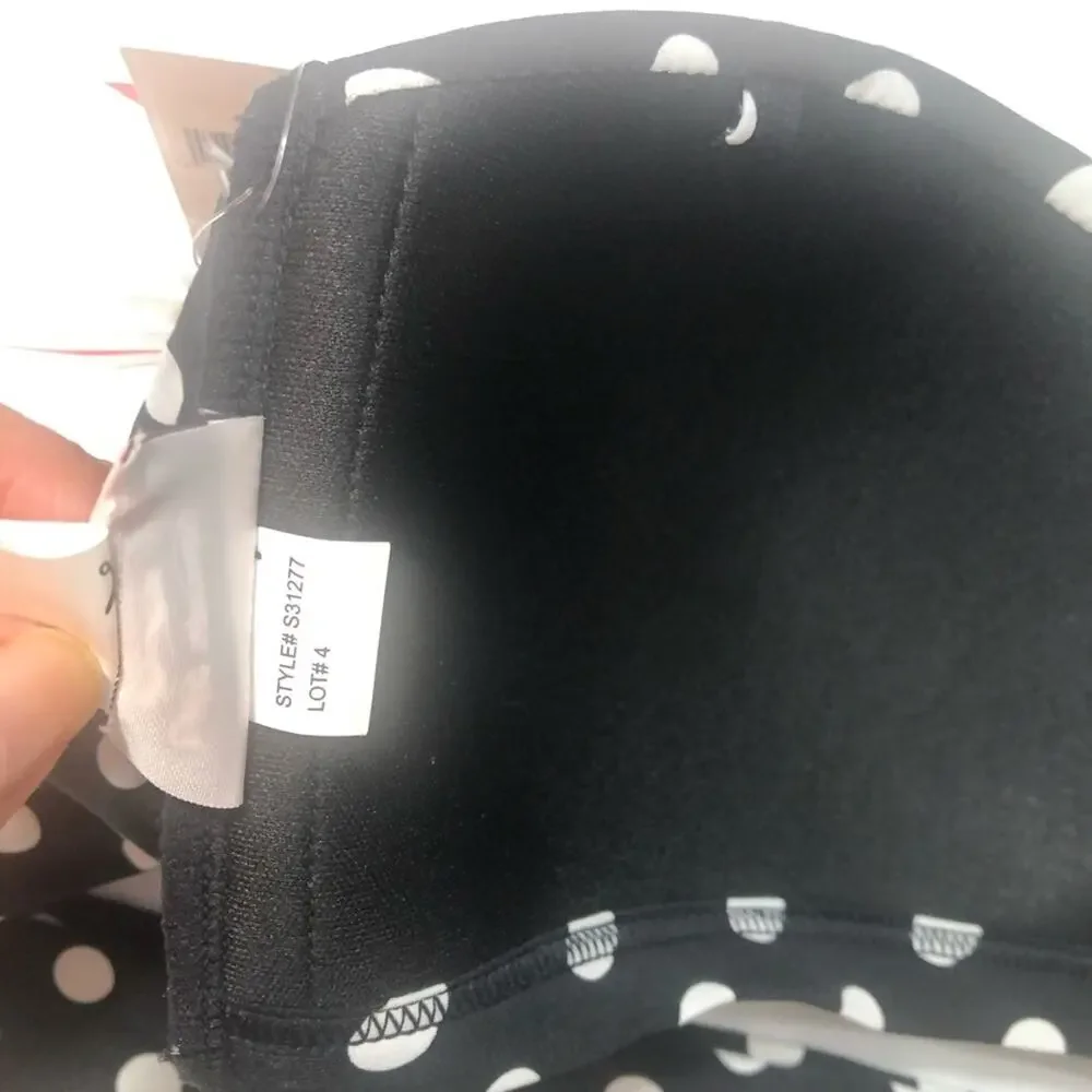 Kate Spade Lia Dot Bandeau Bikini swim Top Lg